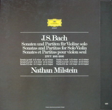 DG / NATHAN MILSTEIN, - Bach 6 Sonatas & Partitas for S...
