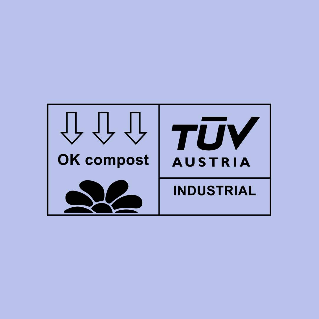 Die Produkte von BIOvative tragen das OK compost INDUSTRIAL Zertifikat.