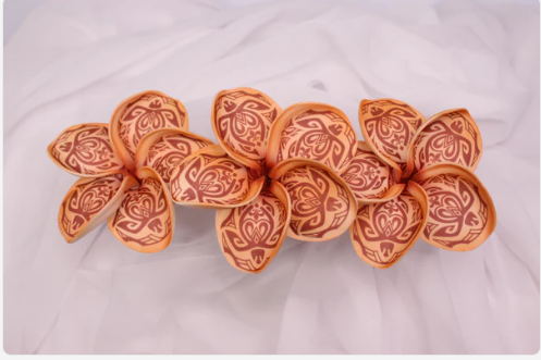 Maroon Turtle Frangipani Real Touch (6 Pack) - Realistic Artificial Flowers - Image 4