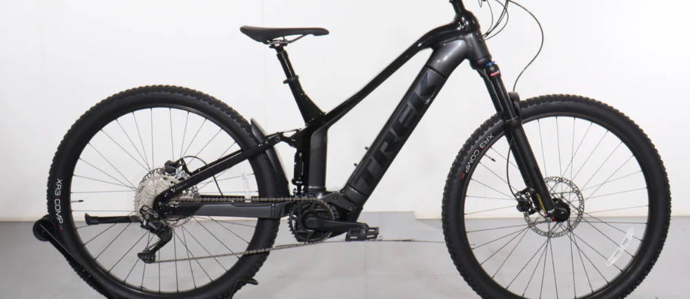 a Trek Powerfly FS 4 full suspension electric mountain bike