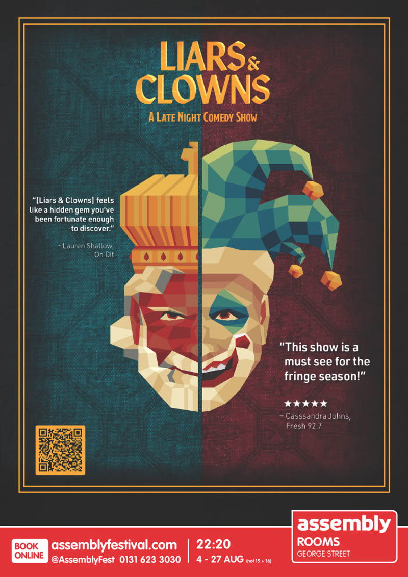 The poster for Liars and Clowns: A Late Night Comedy Show