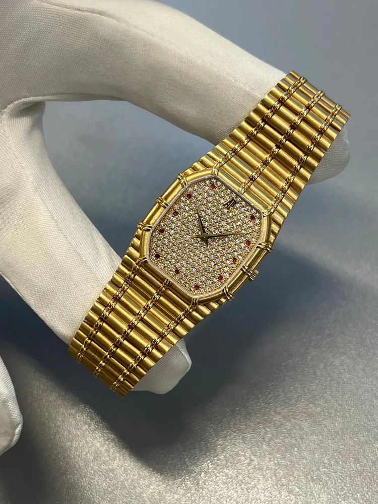 Bamboo Diamond Dial with Rubies Integrated Bracelet 17.9 cm