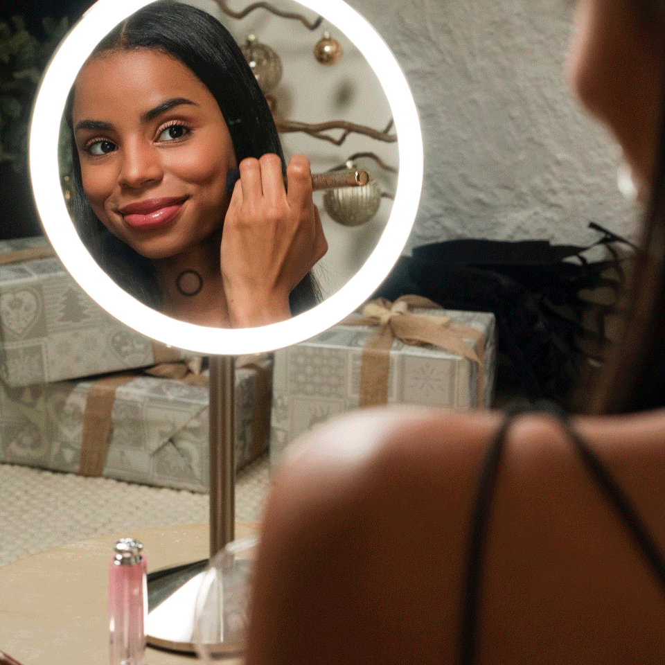 Ilios Lighting Rechargeable Travel Mirror with Suction Cup