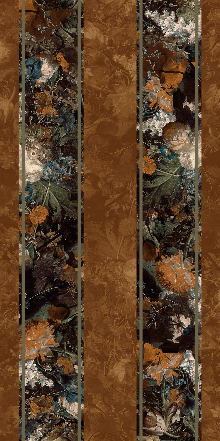 Brown Maximalist Floral Wallpaper pattern image