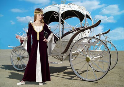 PSD исходник для монтажа - принцесса около кареты