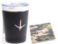 Stainless Steel Tumbler with Turkey Track and Camo Drink Coaster