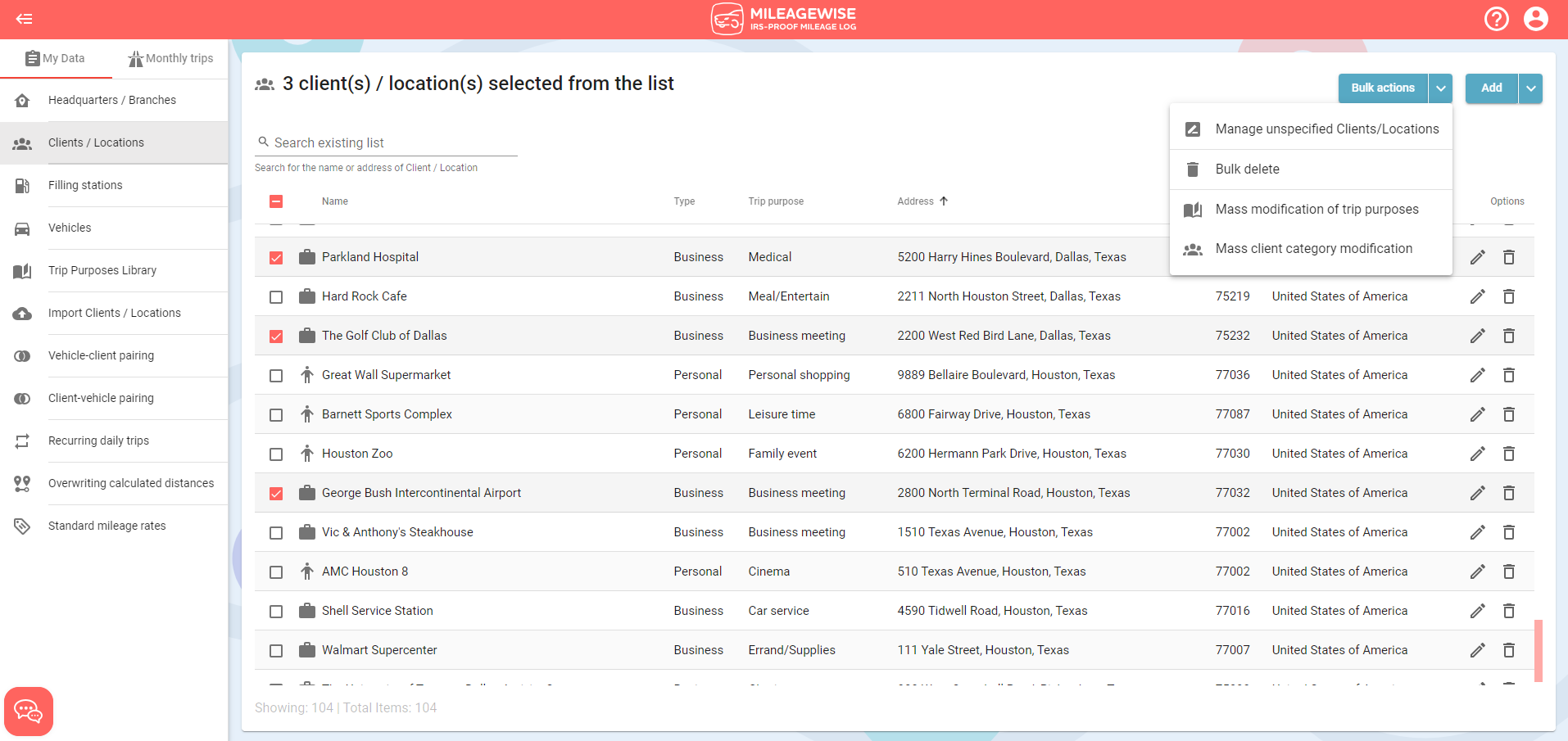 edit locations in bulk