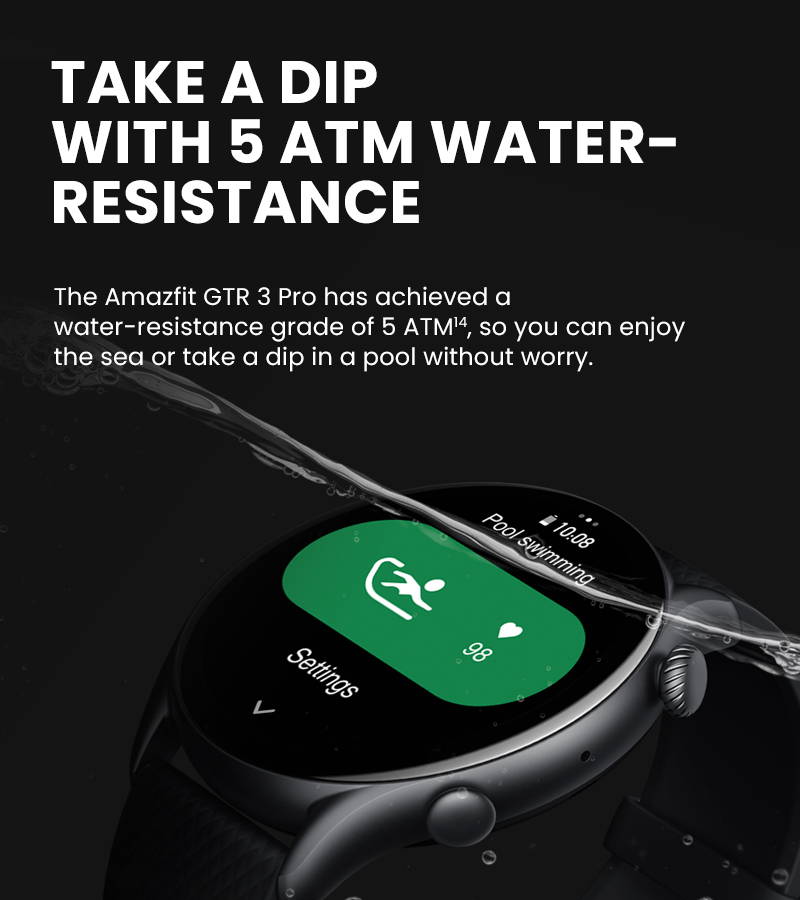 Amazfit GTR 3 Pro 46mm Aluminum Case with Sport Band Smart Watch - Infinite  Black (W2040OV2N) for sale online