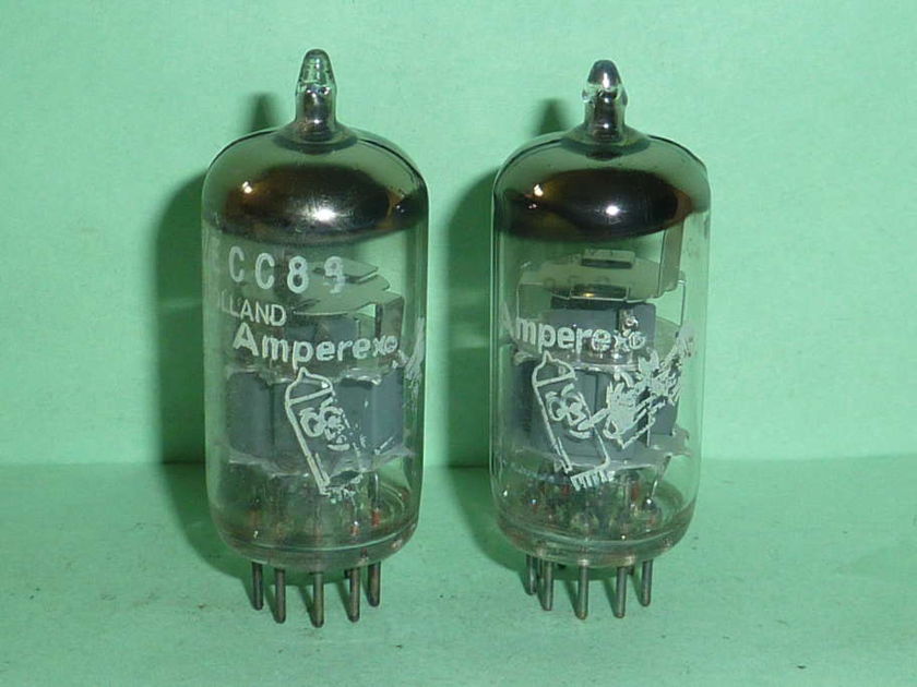 Amperex 6DJ8 ECC88 Bugle Boy Tubes, Matched Pair, NOS Testing Matched Codes