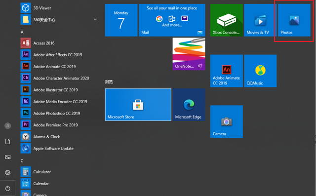 Generally, Photos is in the start menu