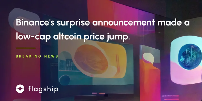 Binance's surprise announcement made a  low-cap altcoin price jump