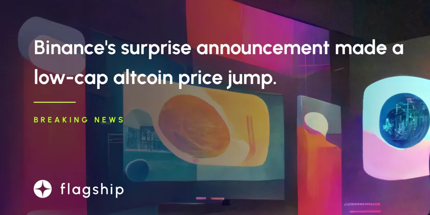 Binance's surprise announcement made a  low-cap altcoin price jump