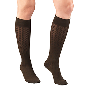 Ladies' Cable Pattern Socks in Brown