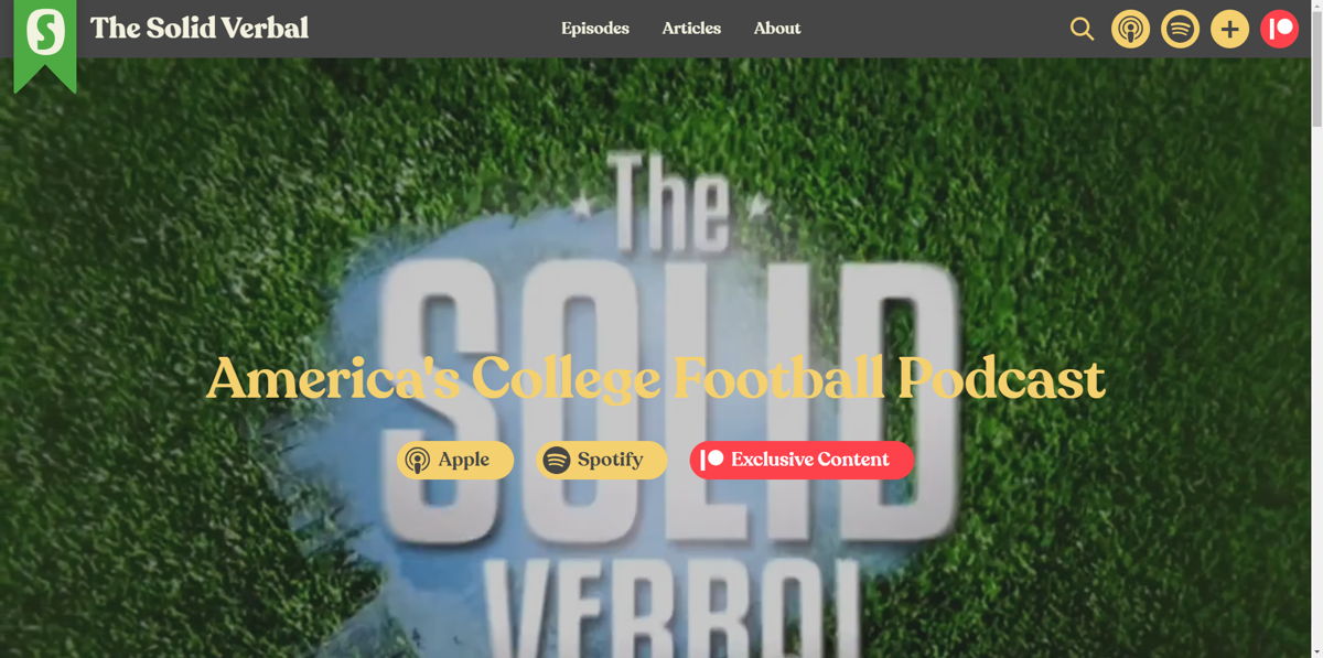 Screenshot of The Solid Verbal, from the podcast websites collection.