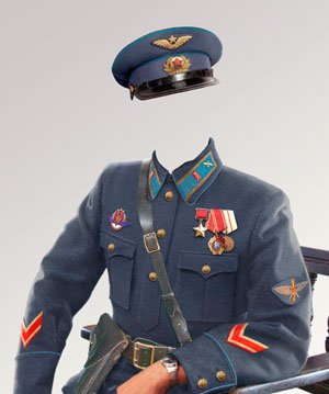 Фотошоп PSD исходник для монтажа - советский летчик