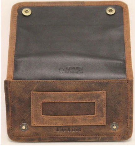 Full Grain Cow Hide Hunter Vintage Leather Tobacco Pouch. Style: 12033 Hide & Chic - Image 11
