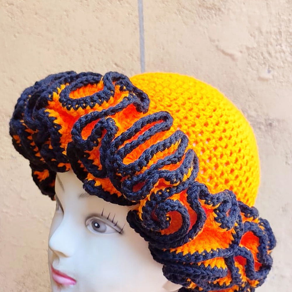 Stylish ruffle hat