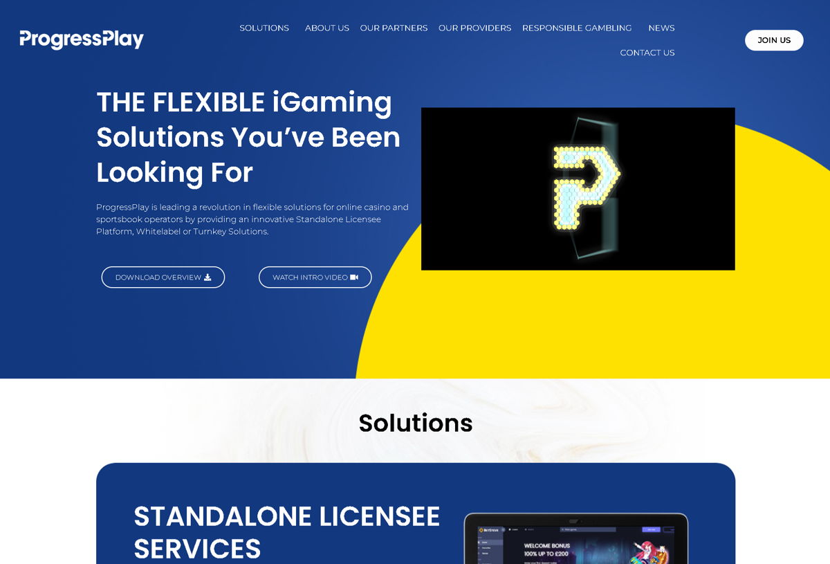 Screenshot of ProgressPlay , from the blue websites collection.