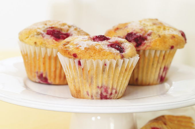 Raspberry Kefir Muffins