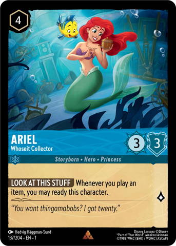 Ariel card from Disney's Lorcana: The First Chapter.