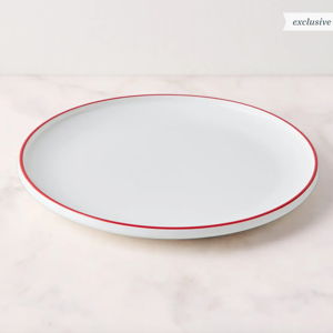 Dansk Kant Dinnerware, Dinner Plates - set of 4, Red/White