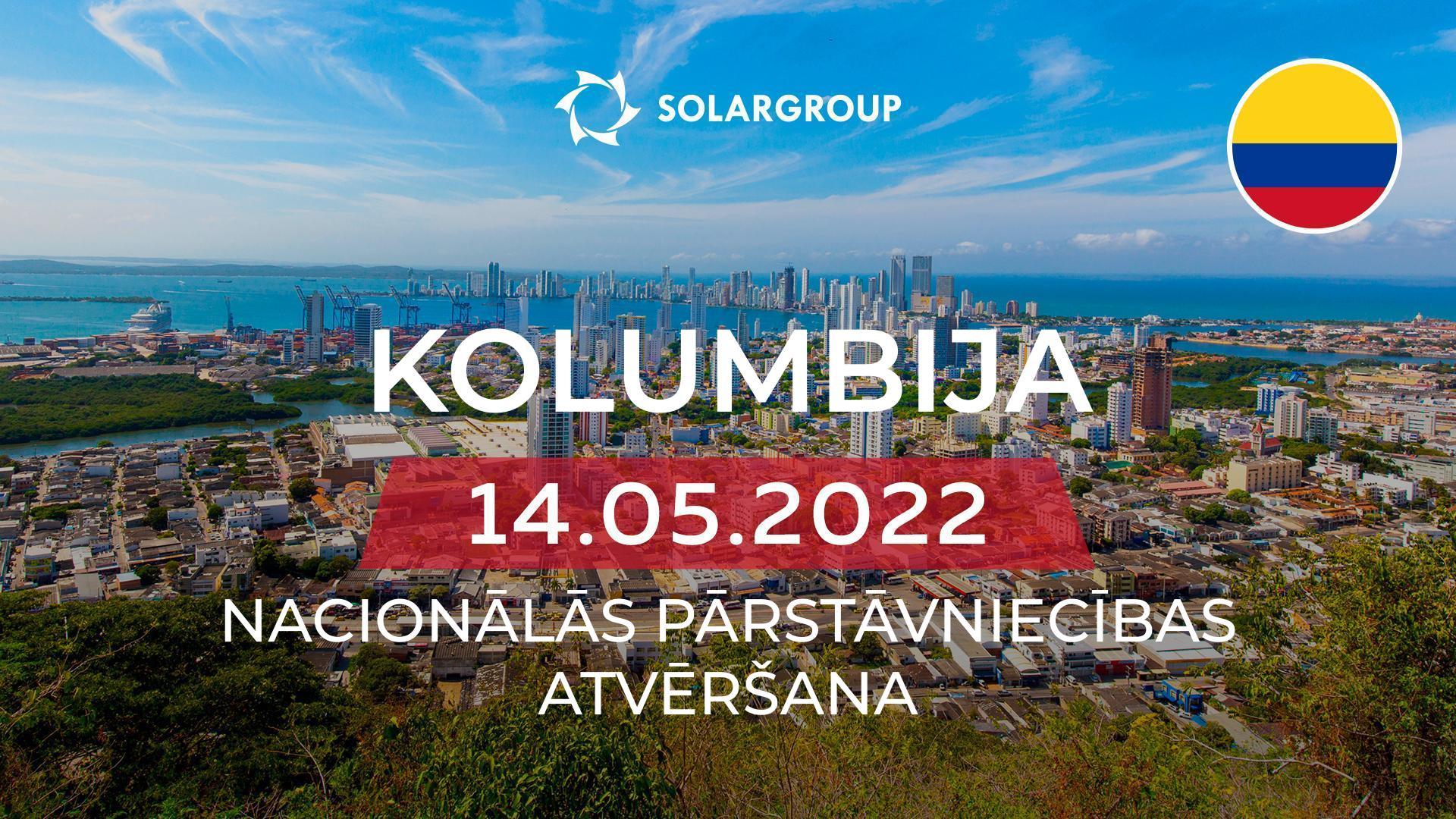 Kolumbijā atvērs uzņēmuma SOLARGROUP nacionālo pārstāvniecību