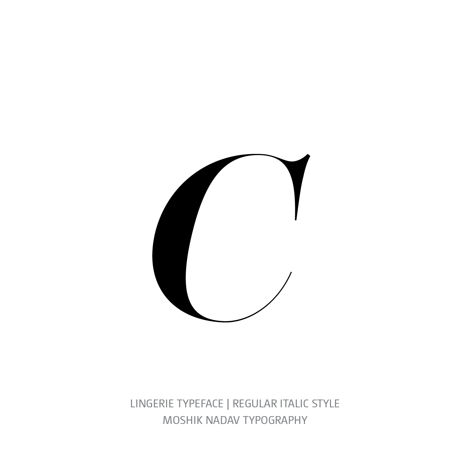 Lingerie Typeface Regular Italic c - Fashion fonts by Moshik Nadav Typography