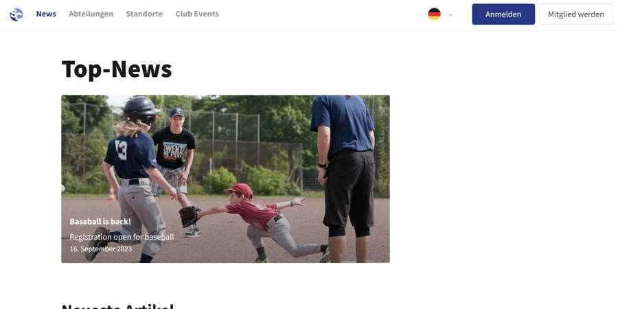 Online registration for the new season