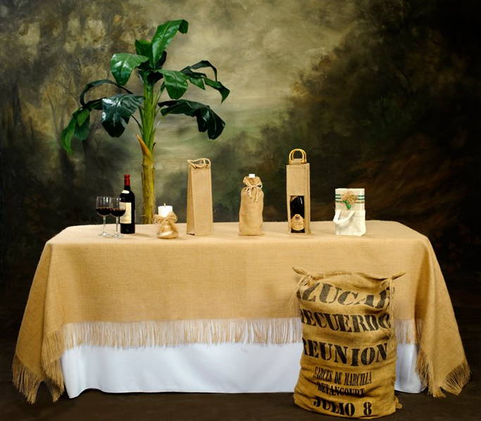 rectangular burlap tablecloth