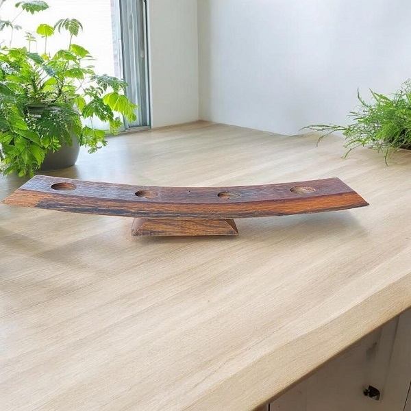 Large Handcrafted Wooden Tealight Candle Holder