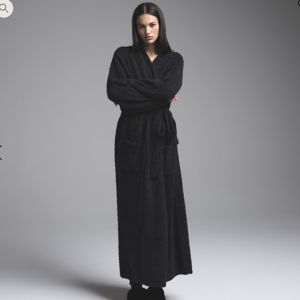 Skims Cozy Knit Unisex Robe | Onyx