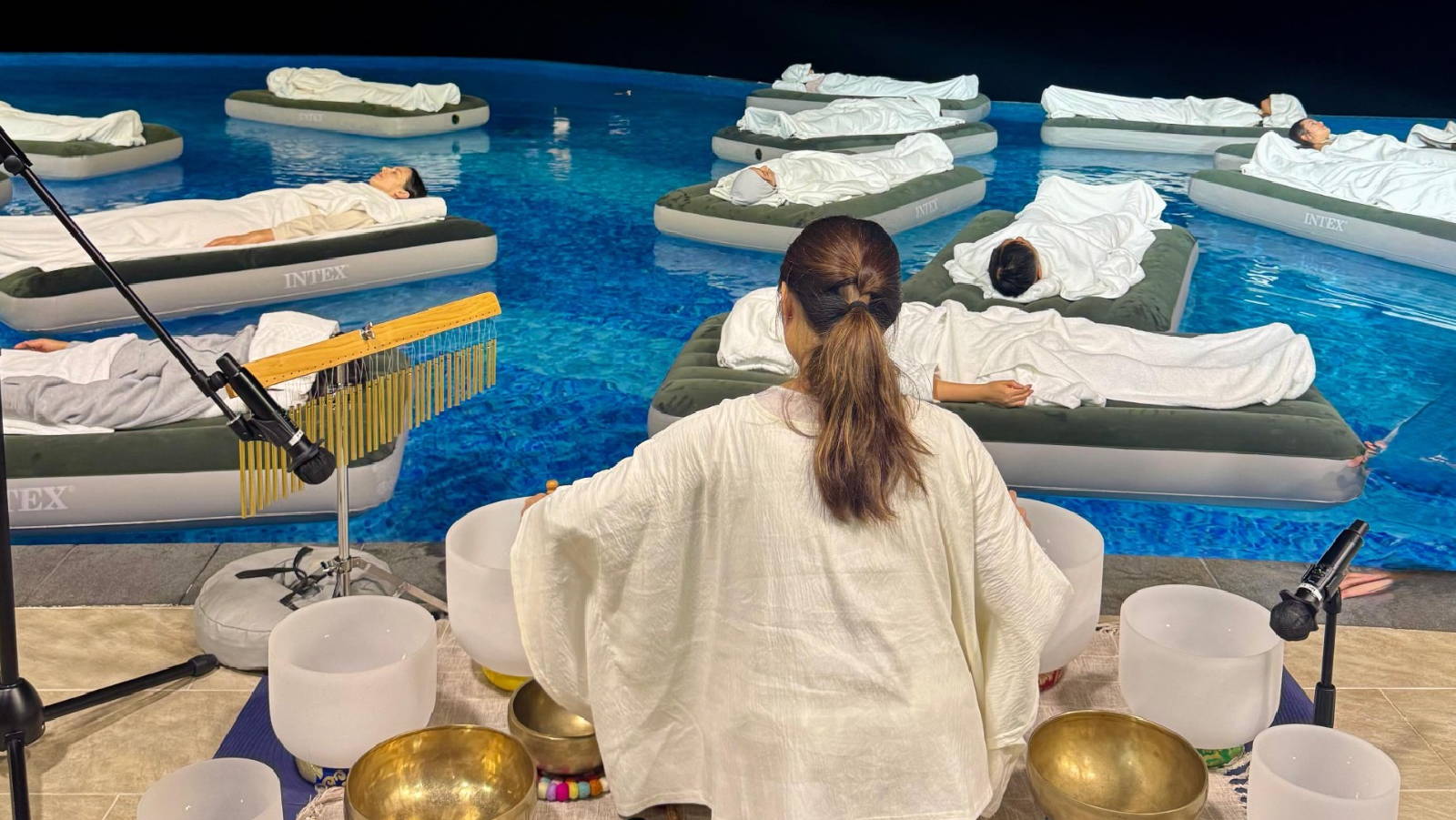 floating sound bath experience