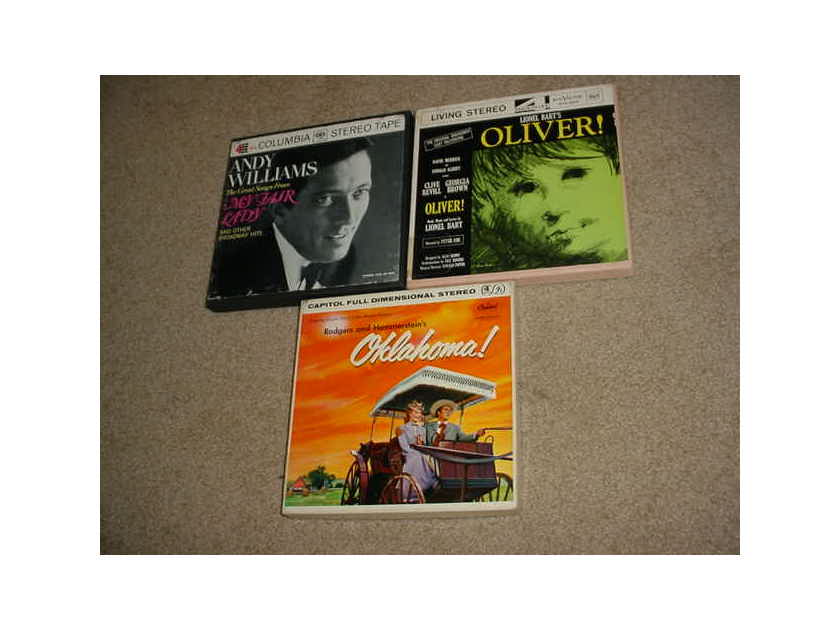 OKLAHOMA OLIVER ANDY WILLIAMS MY FAIR LADY -  LOT of 3 reel to reel tapes