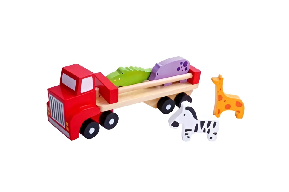 Transport Farm wooden truck with pretend animals