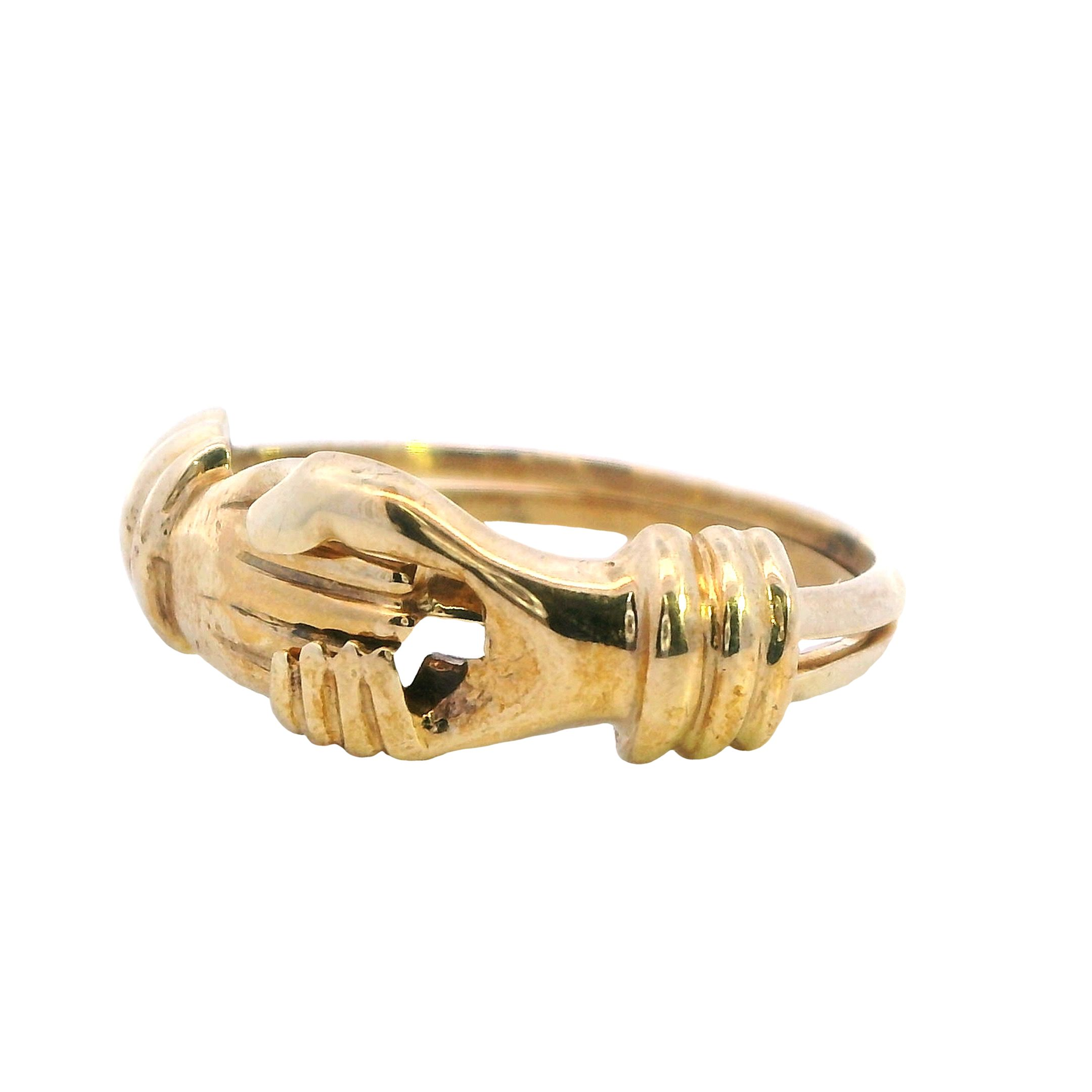 Timeless Claddagh Dual Band Gold Ring - Image 2