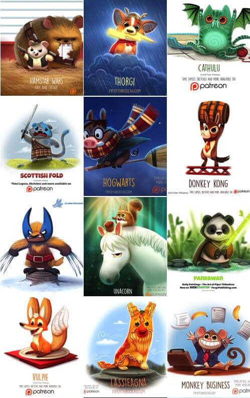 PIPER THIBODEAU - изумительная графика с животными
