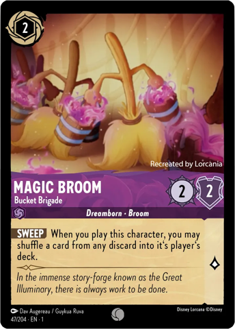 Magic Broom card from Disney’s Lorcana: The First Chapter