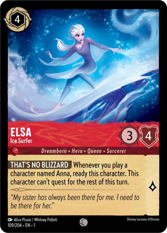 Elsa card from Disney's Lorcana: The First Chapter.