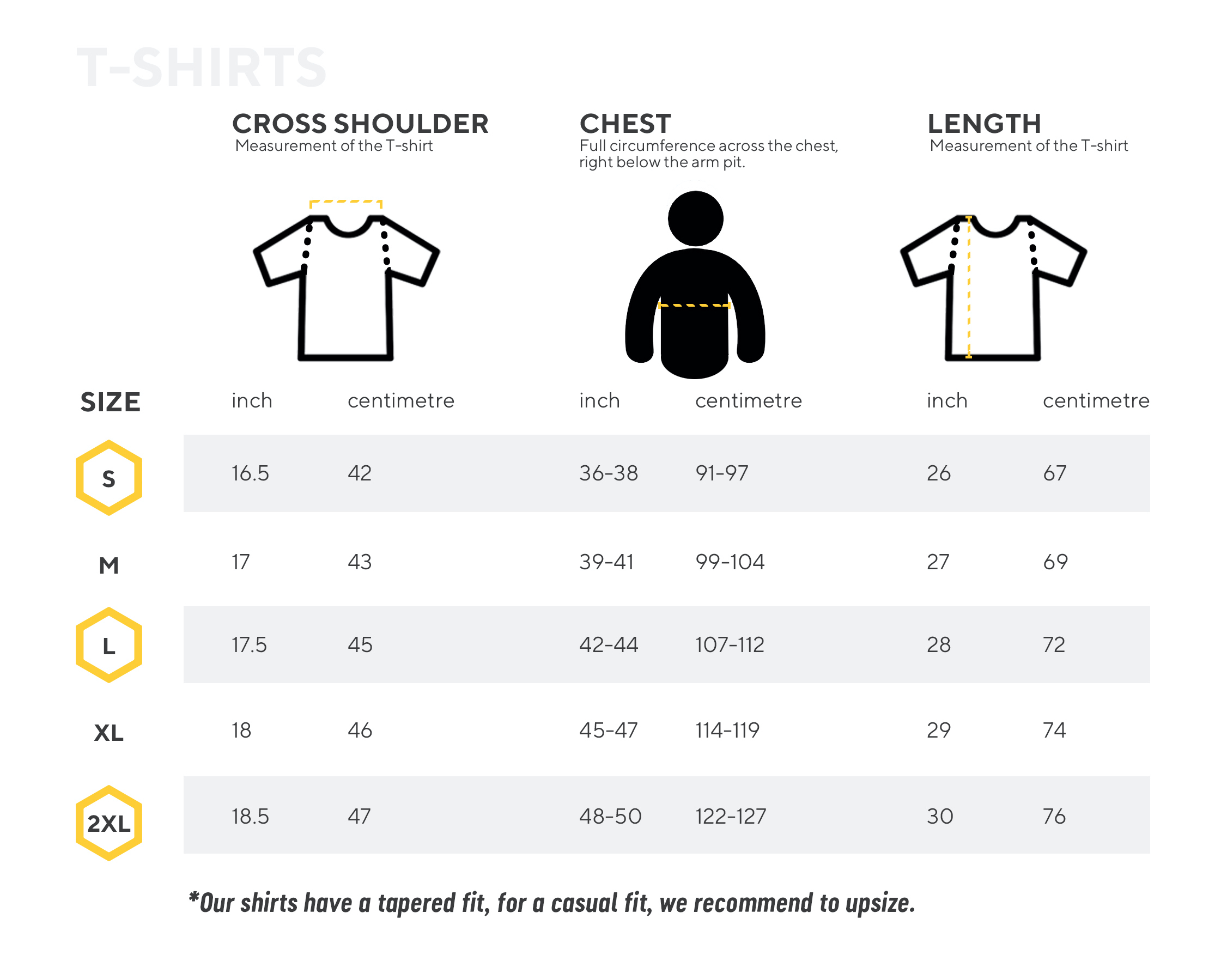 KG Size Charts KOY Gear