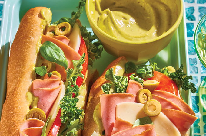 Mortadella Sandwiches with Pistachio Mayonnaise