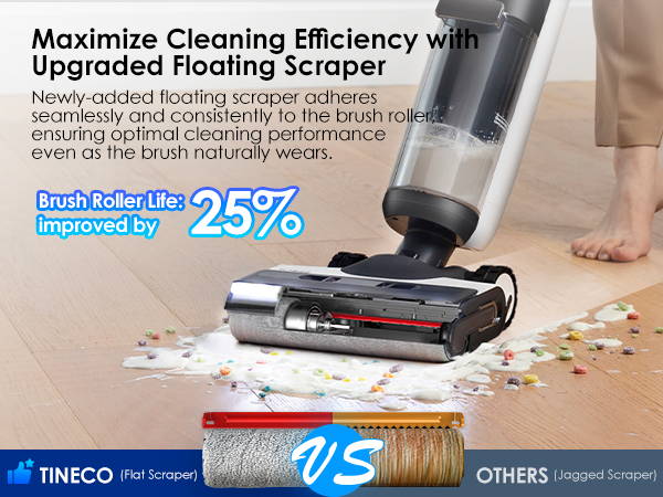 Tineco Floor ONE S7 PRO Smart Cordless Floor Cleaner, Wet Dry Vacuum  Cleaner & Mop for Hard Floors, LCD Display Replacement HEPA Assembly and  Brush