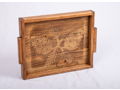 Wooden Serving Tray with Etched Pinecones 13 x 18 x 3