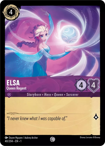 Elsa card from Disney's Lorcana: The First Chapter.