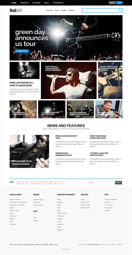 RockWall - шаблон для CMS Joomla