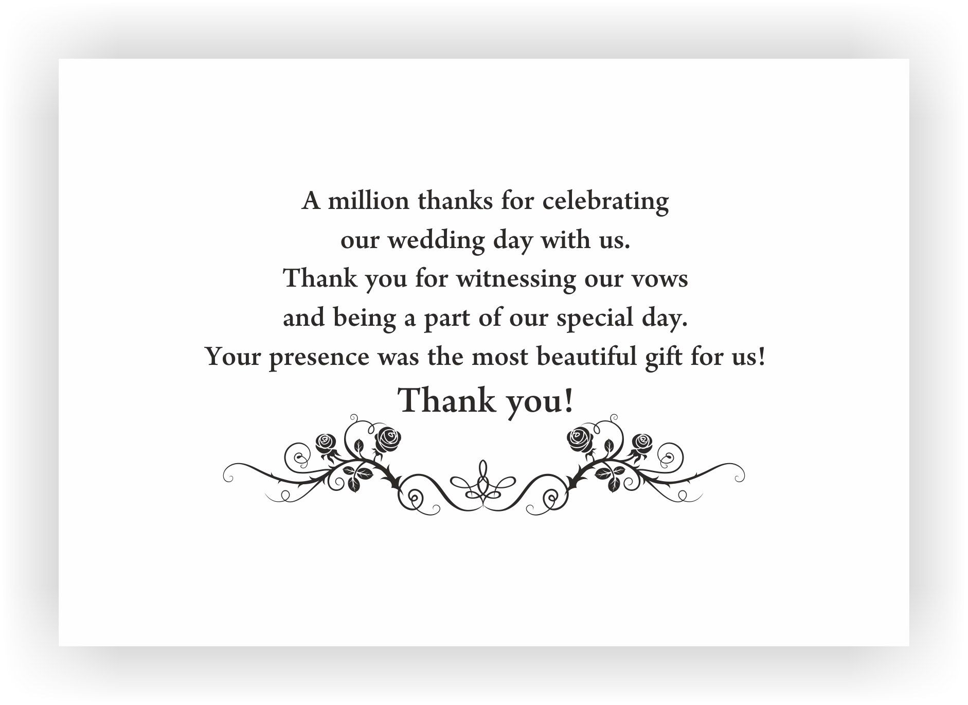  Thank You Note to accompany your wedding Return Gift CHOCOCRAFT