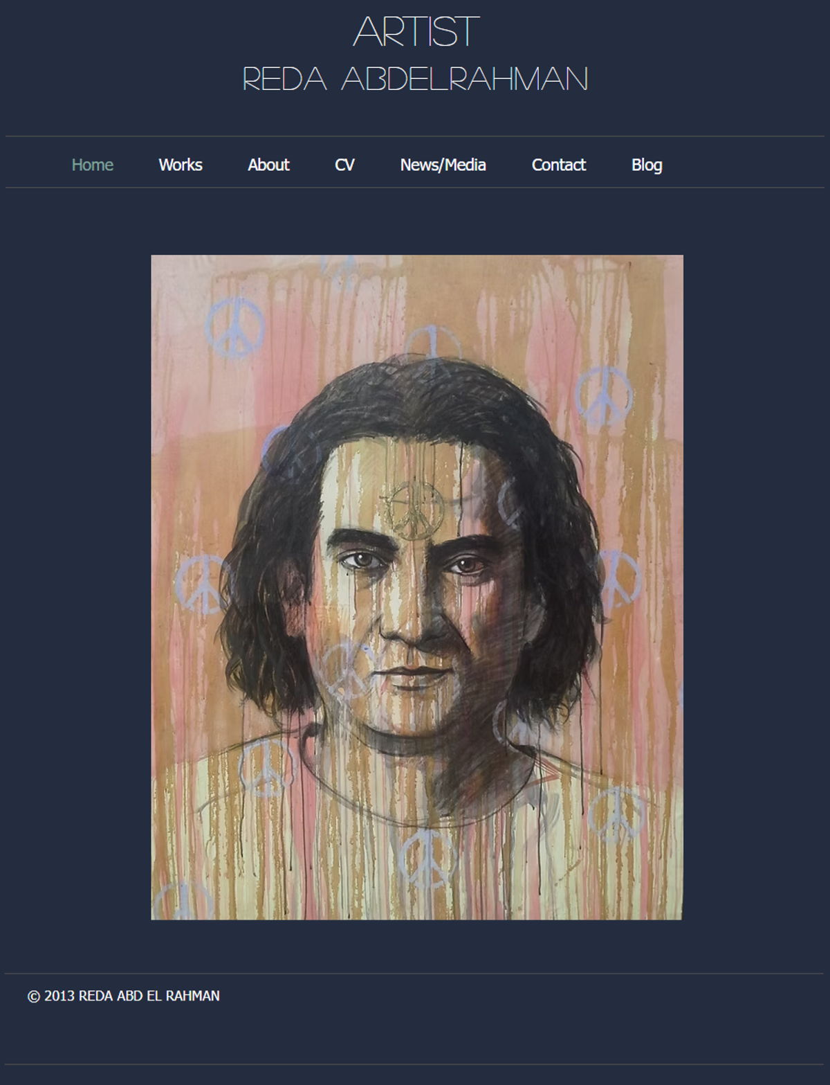 Screenshot of Reda Abdelrahman, from the wix artist website examples collection.