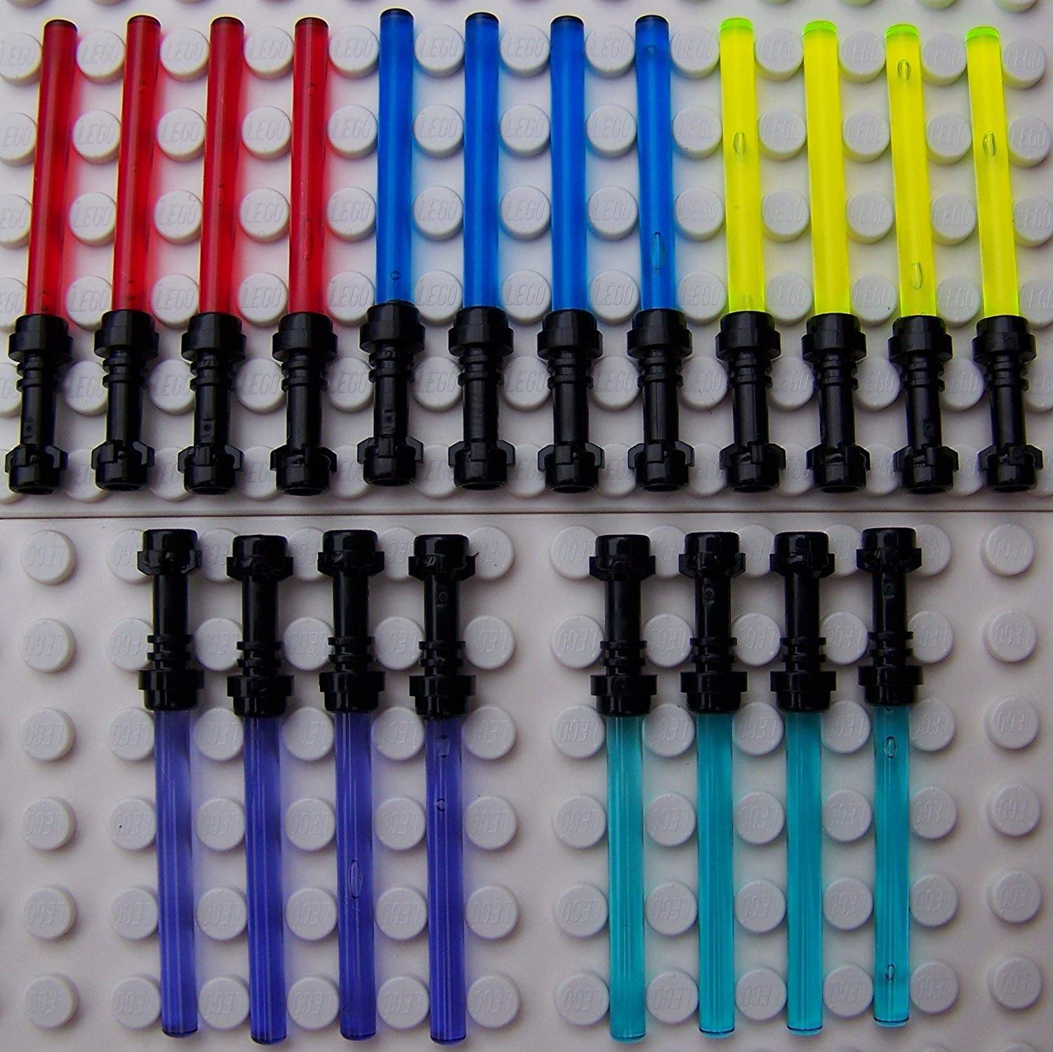 lego lightsaber blue red yellow