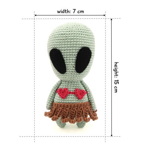 Tropical Alien, Alien on the Beach, Crochet Pattern, Amigurumi