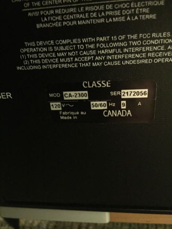 Classe CA-2300 2 X 300W Amplifier