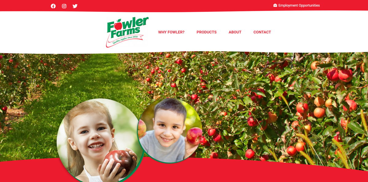 Screenshot of Fowler Farms, from the farm websites collection.